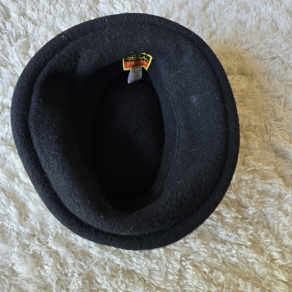 SCALA PRONTO Vintage Womens Black 100% Wool Hat - Picture 4 of 6